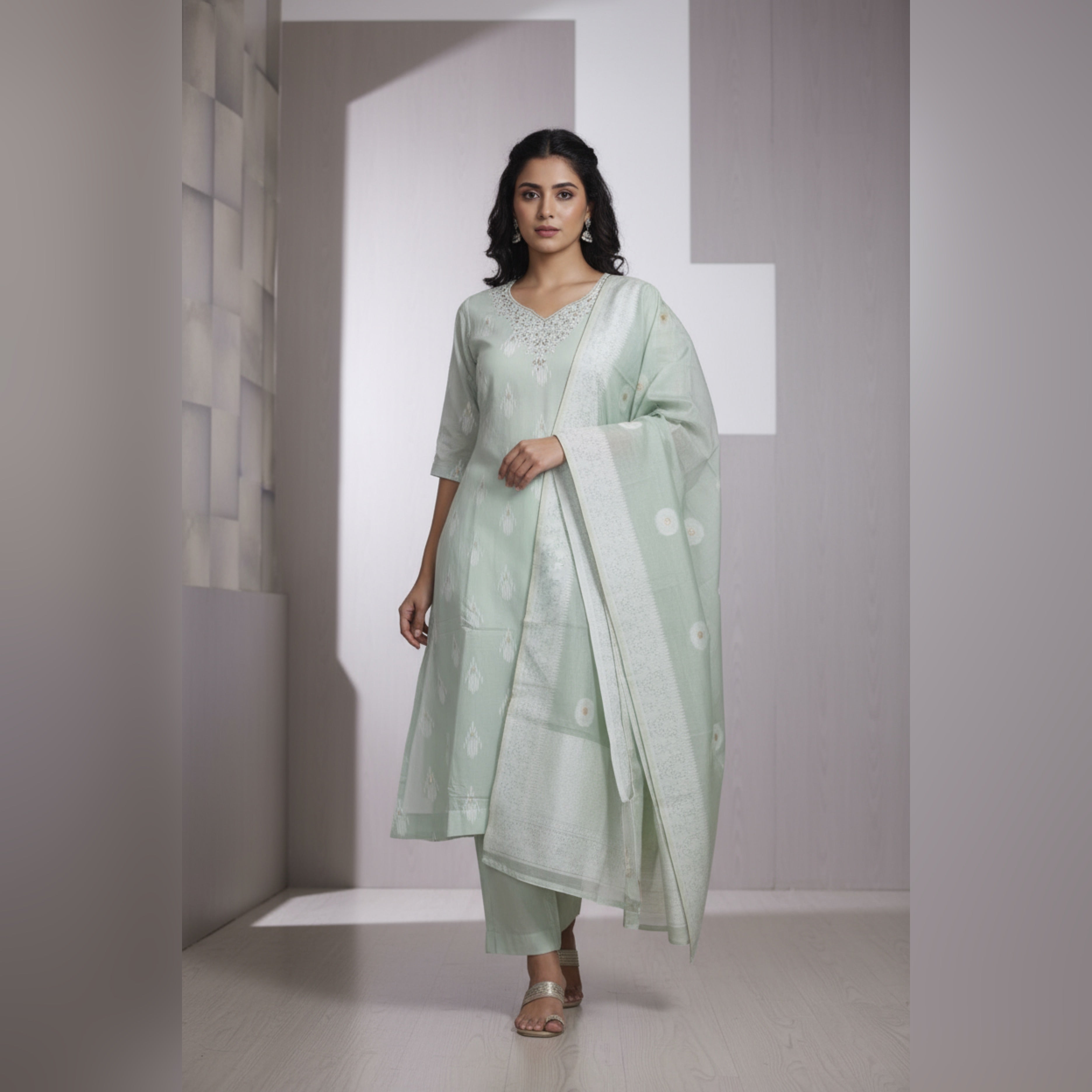 VPPA Women kurta & Pant with grand dupatta, 3 piece set kurtha