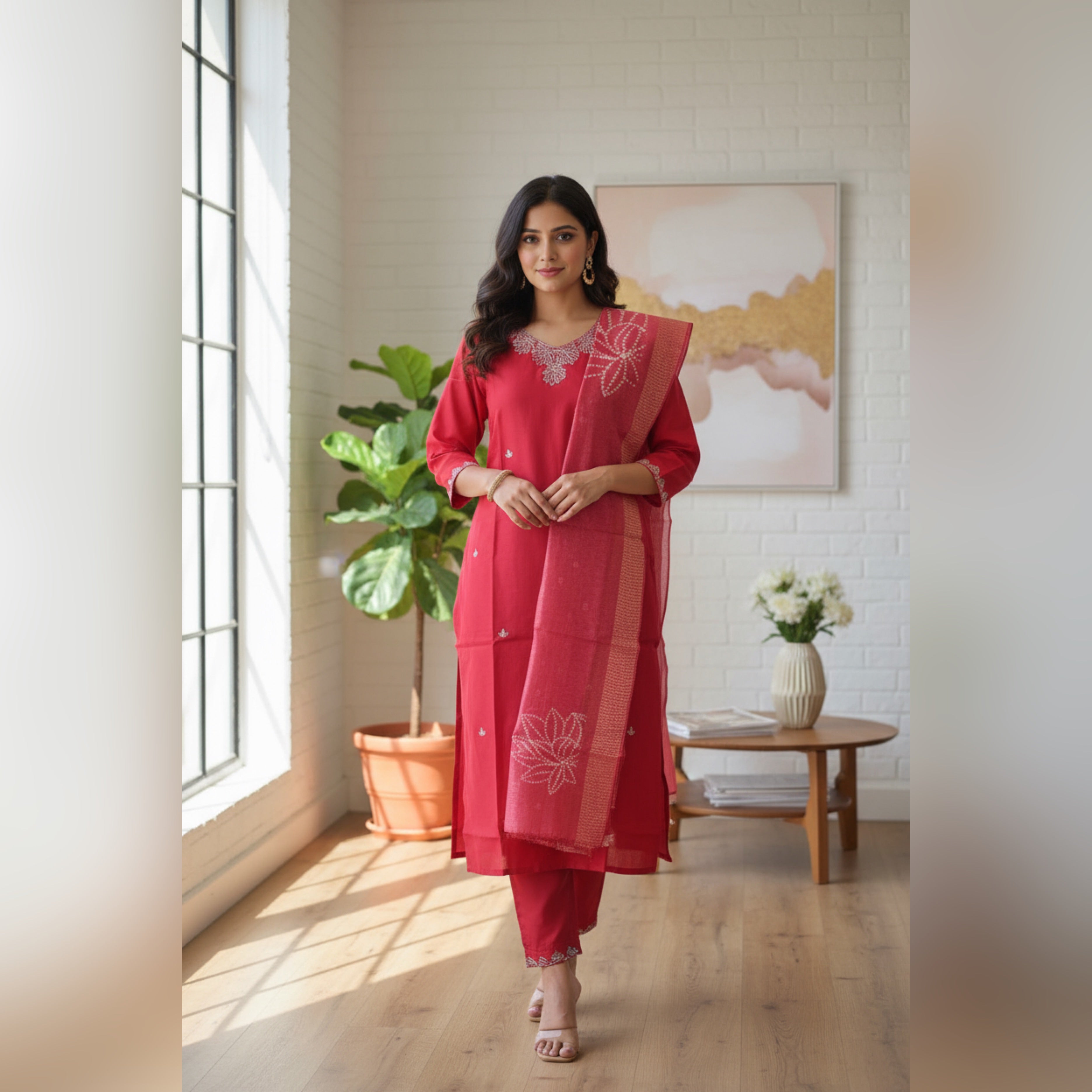 VPPA Women kurta & Pant set with Dupatta