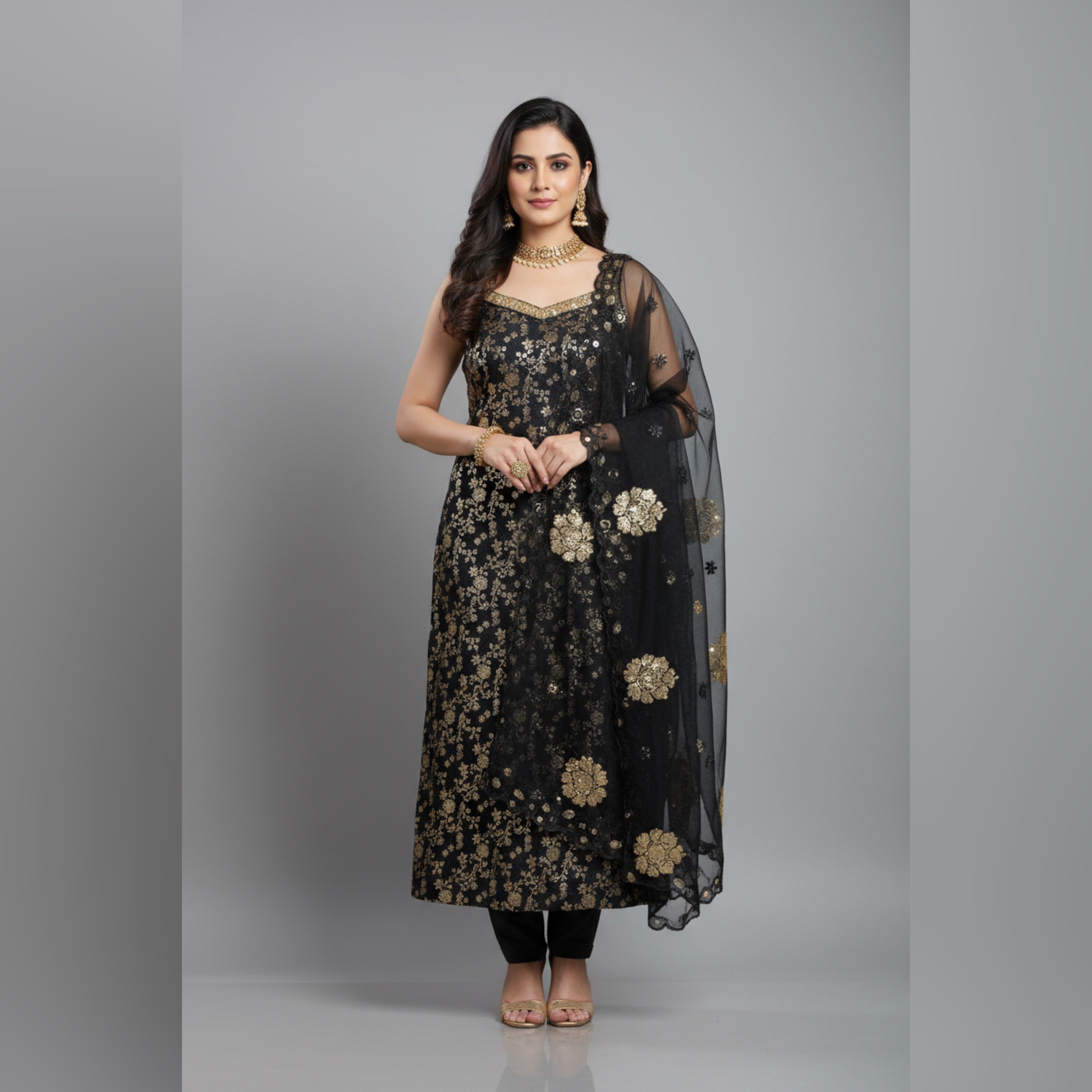 VPPA Women kurta with pant & grand dhupatta, 3 piece set kurta