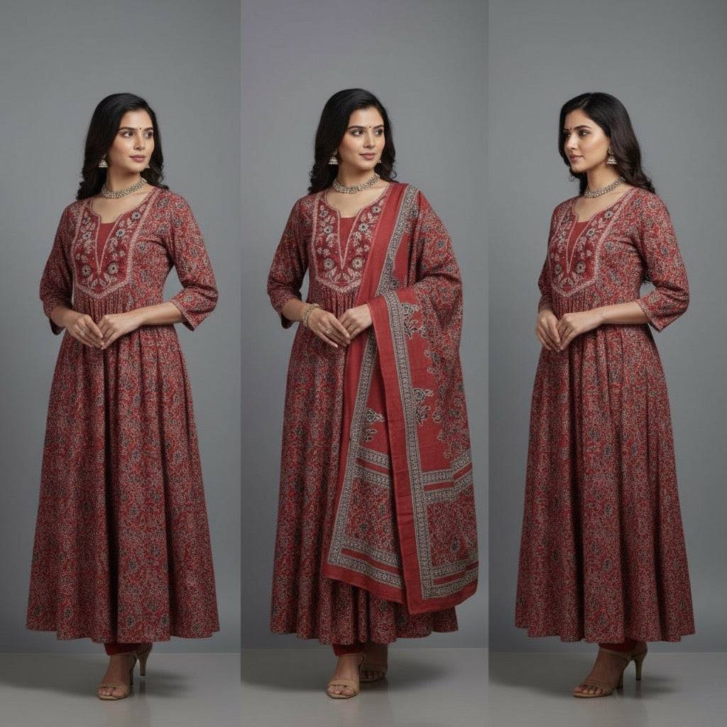 VPPA Women kurta with pant & dhupatta, 3 piece set kurta
