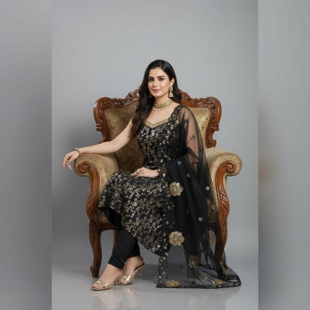 VPPA Women kurta with pant & grand dhupatta, 3 piece set kurta