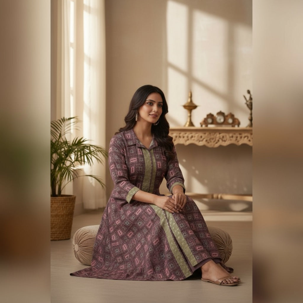 VPPA Women collar kurta & Pant with, 2 piece set kurtha