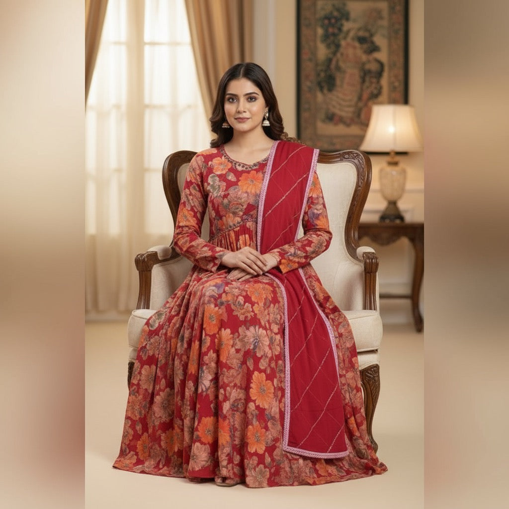 VPPA Women grand kurta & Pant with grand dupatta, 3 piece set kurtha